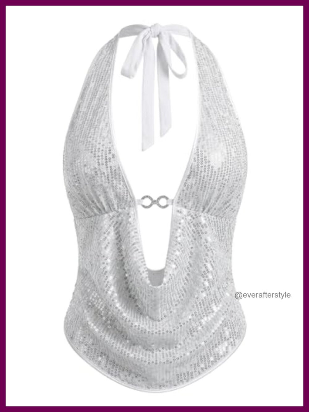 Sequin Halter Crop Top Y2K Rave Festival Party Sleeveless Open Back